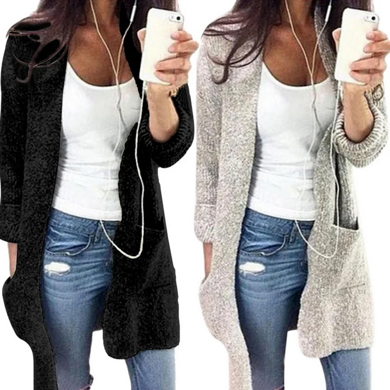 Litthing Women Sweater Cardigan Autumn Ladies Casual Long Sleeve Coat Winter Oversize 5XL Knitted |