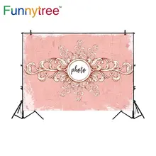 

Funnytree Customize Vinyl Photography Backdrop Flowers Pastel Pink Love Impression Decoration Photocall Professional Customize