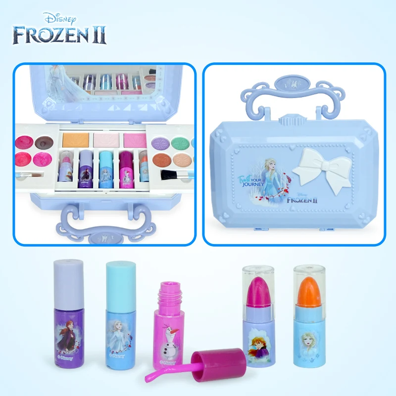New Disney New girls frozen 2 princess elsa real Cosmetics Make up box set  snow White Beauty toys kids Christmas present gift 4