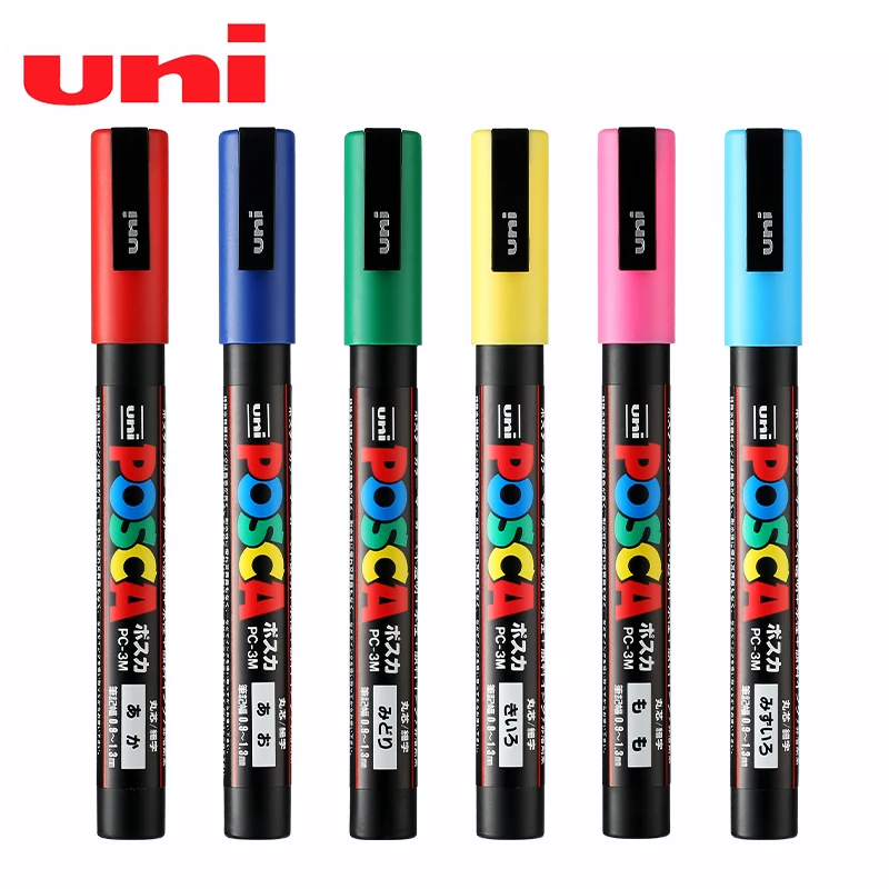 single Posca PC-3M Marcador Azul Marino Uni - punta de bala de 0.9-1.3mm