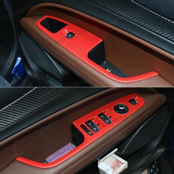 

Lsrtw2017 Carbon Fiber Car Door Button Panel for Alfa Romeo Stelvio 2016 2017 2018 2019 2020 Window Lifter