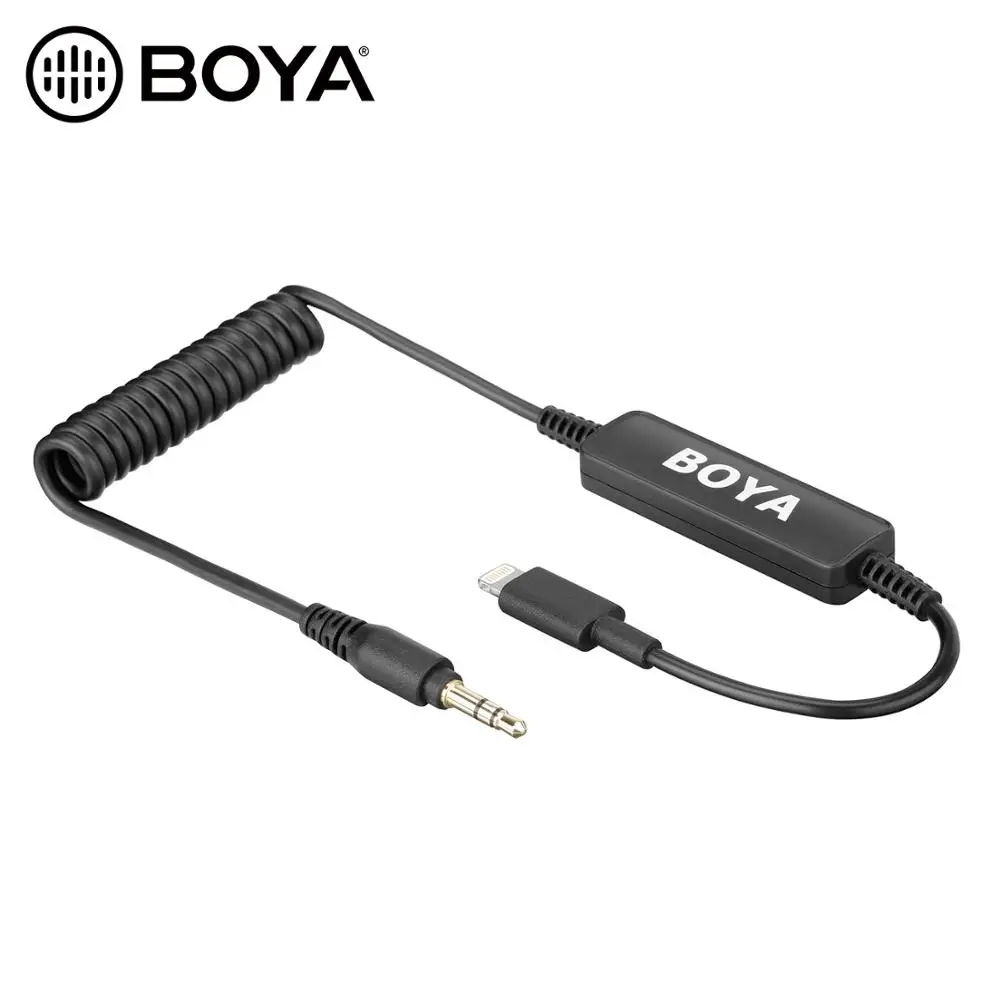BOYA 35C-L 3,5 мм микрофоны микрофон для телефона 3,5 мм аудио кабель с автономным питанием микрофоны с чехлом для iPhone iPad iOS