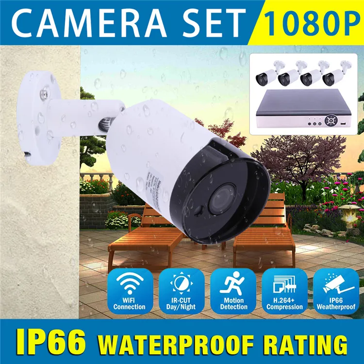  1080P dvr kit security IP camera system digital video recorder hdmi CCTV DVR Surveillance Outdoor A - 4.00051E+12