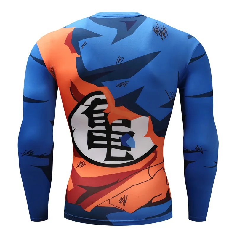 Anime 3D Printed T shirts Men Compression Shirts Fitness Quick dry Long Sleeve Tshirt Vegeta Cosplay Costume Tops Male clothing