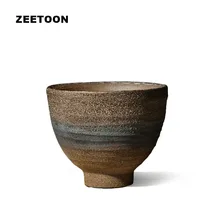 Vintage Coarse Pottery Teacup Zen Japanese Style Handmade Tea Cup Kung Fu Tea Set Master Cup Tea Bowls Creative Home Decor New