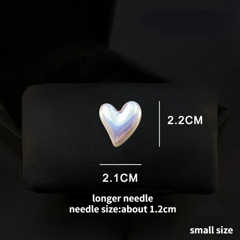 Colorful Love Coat Brooch Heart-Shaped for Women Suit Neckline Fixed Lengthened Safety Pin Collar Pin Accessories Jewelry Gifts