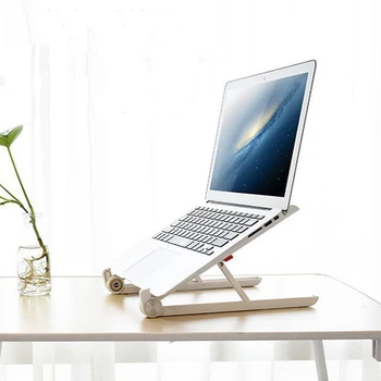 

elenxs Portable Adjustable Folding Laptop Notebook Desk Stand Holder Natural Heat Dissipation Mounts Nylon