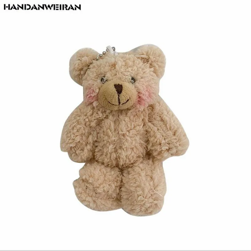 HANDANWEIRAN 1pcs 11cm creative cute bear plush doll high grade pp cotton padded decorative pendant for 1
