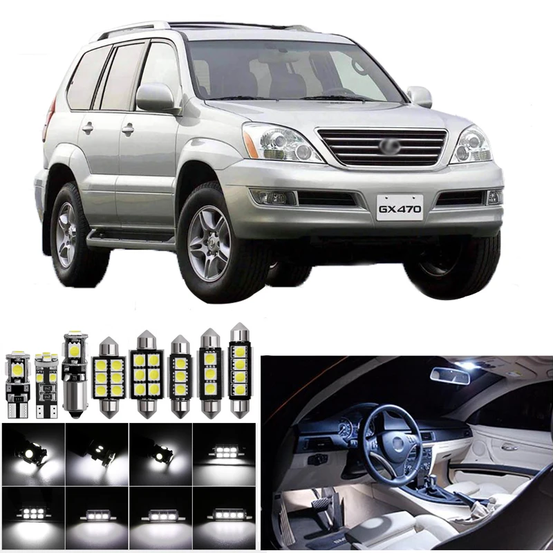 

18pcs Car LED Light For Lexus GX470 2003-2009 Map Light Dome Light Courtesy Light Car-StylingLicense Plate Light Trunk Light
