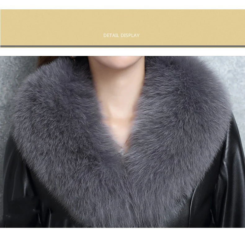 Зимние женские кожаные меховые куртки, Женское пальто с хлопковой подкладкой, имитация лисы, шерстяная верхняя одежда, Manteau Femme Hiver Faux