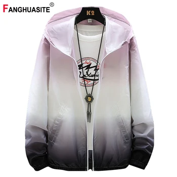 

Fashion Men's Summer Jacket Refreshing Sunscreen Breathable Patchwork Hooded Pocket Casual Men's Sun Protection Clothing TY606