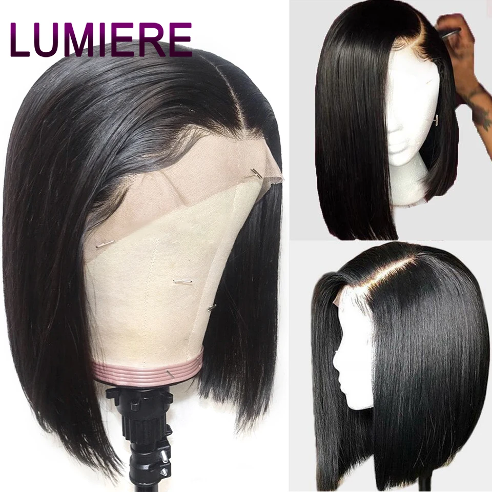 Волосы Lumiere перуанские Короткие 13*4 кружевные передние человеческие волосы