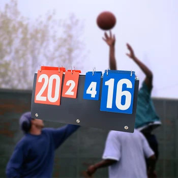 

Scoreboard Both Sides Counter Volleyball Plastic Flip Basketball Table Tennis 4 Digit Portable Competitions Multi Sports