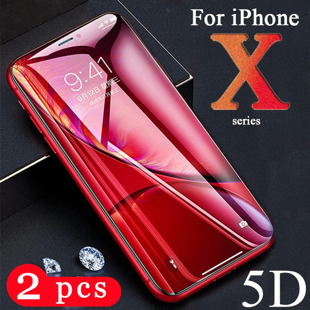 2 шт Полное покрытие закаленное стекло для iphone XR X XS MAX Защита экрана 11 pro Защитная