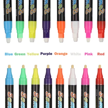 

8Pcs/set Erasable Liquid Chalk Marker Pen Lamp Board Pen Flash Color Painting Lamp Board Pen Fluorescent Board Special Pen