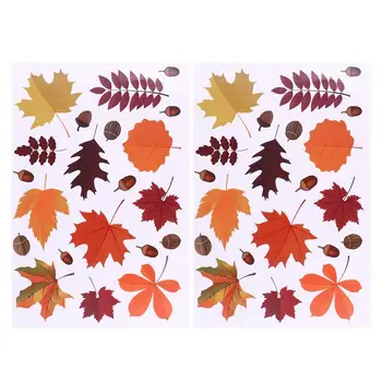 

6pcs Window Stickers Maple Leaf Decorative Creative Glass Stickers Wall Sticker Window Decals for Home Party Thanksgiving