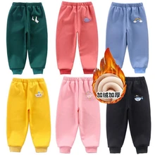 Штаны для малышей; зимние бархатные супер теплые брюки для маленьких мальчиков и девочек; мягкие хлопковые детские штаны; плотная одежда для малышей