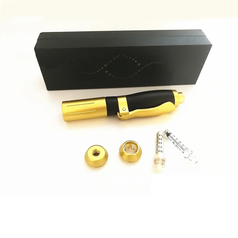 2in1 Meso Injection Gun Hyaluron Pen 0.3ml&0.5ml Head Gold Hyaluronique Acid Pen Lip Filler Jnjector Noninvasive Nebulizer New