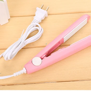 

Mini Hair Straightener Ceramic Fast Curling Straigtening Curly Iron Portable Hair Styling Tools Pink Dry Wet Hairs Straightener