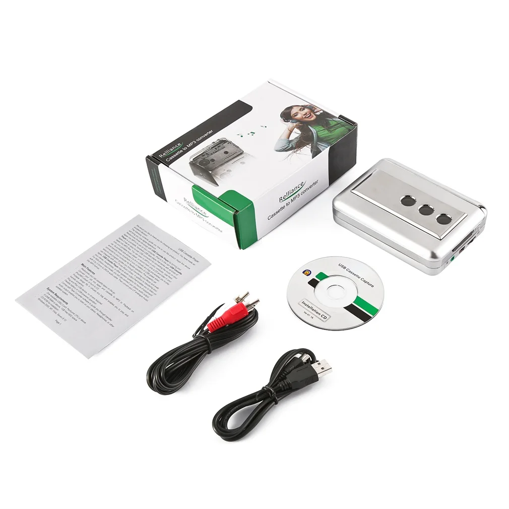 

USB Cassette Tape MP3 Conversion Player Cassette Tape Digitalization MP3 Converter Audio Output Plug and Play Portable