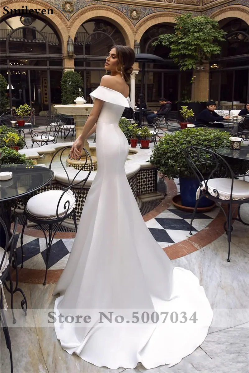 simple-cheap-white-satin-off-shoulder-mermaid-wedding-dress-sweep-train-plus-szie-beach-bohemian-bridal-gowns (1)