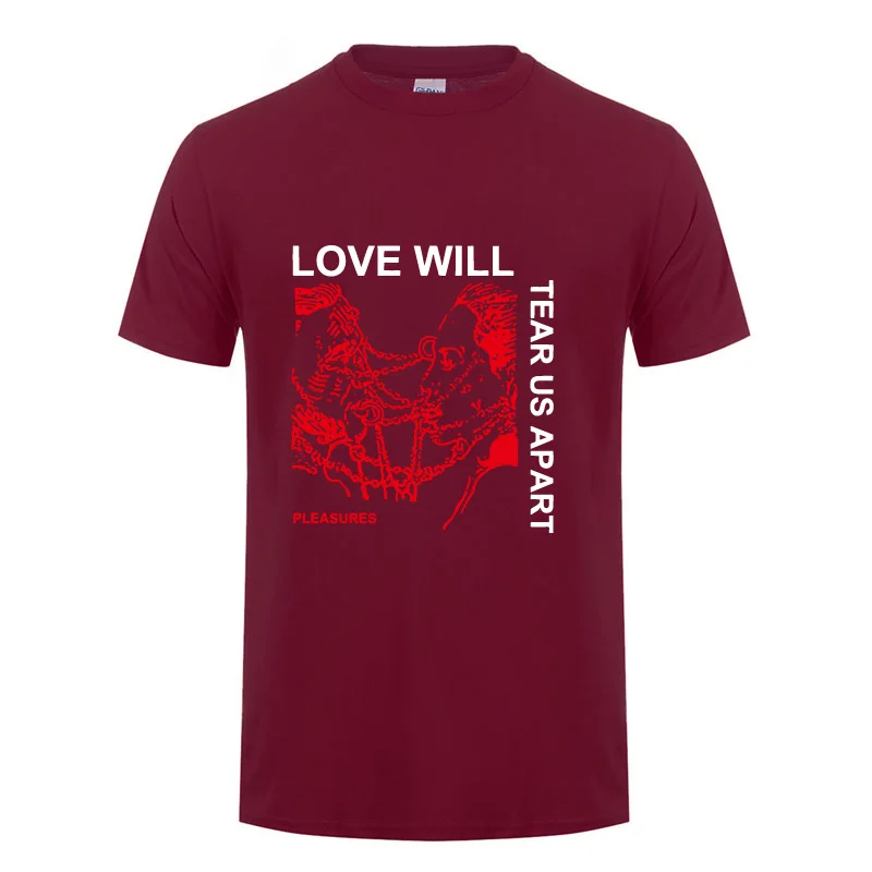 Love Will разорвать нас на части графическая футболка для мужчин и женщин хип-хоп с круглым вырезом хлопковая Футболка Tumblr мода гранж хипстеры панк стиль Топ - Цвет: Бургундия