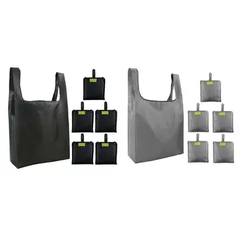 

5pcs Foldable Handy Shopping Bag Reusable Tote Pouch Recycle Storage Handbags