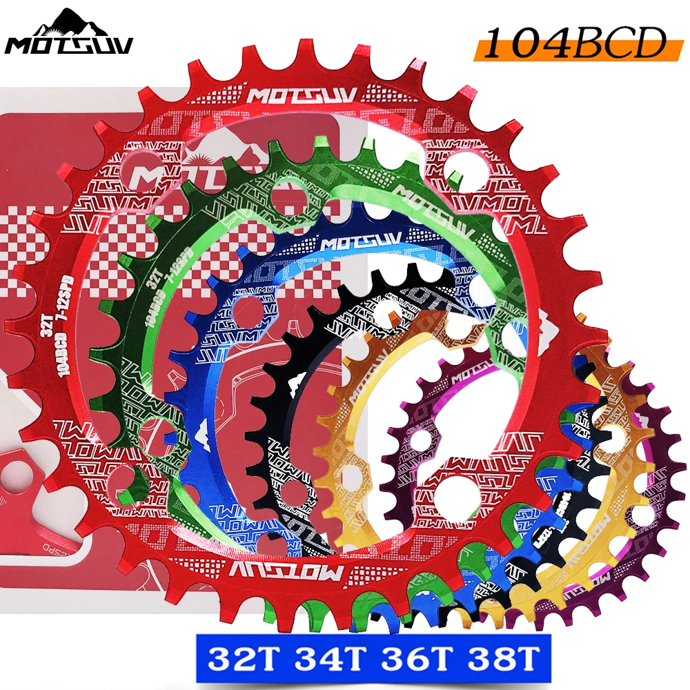 Promo MTB Chainring Crankset Bike Circle Narrow Single-Plate 104BCD Round-Shape 36T/38T 3V5eo36B