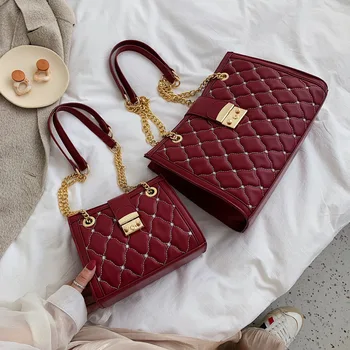 

Niche bag women 2019 new luxury Korean fashion rhombus chain bag Hong Kong style shoulder slung popular bag designer