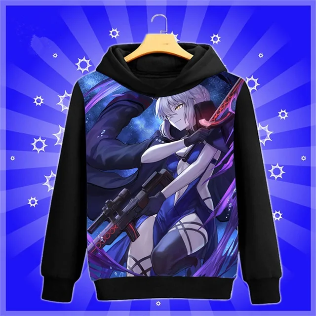 Hot Anime Fate/Apocrypha Mordred Unisex Hoodie Cardigan Cosplay Jacket Tops Coat 