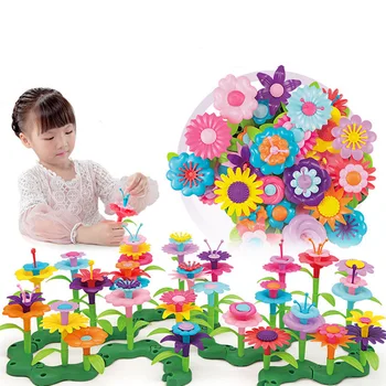 

46pcs/set DIY Dream Garden Series Girls Flower Interconnecting Blocks Educational Assembly Blocks Creative DIY Bricks Toys Gifts