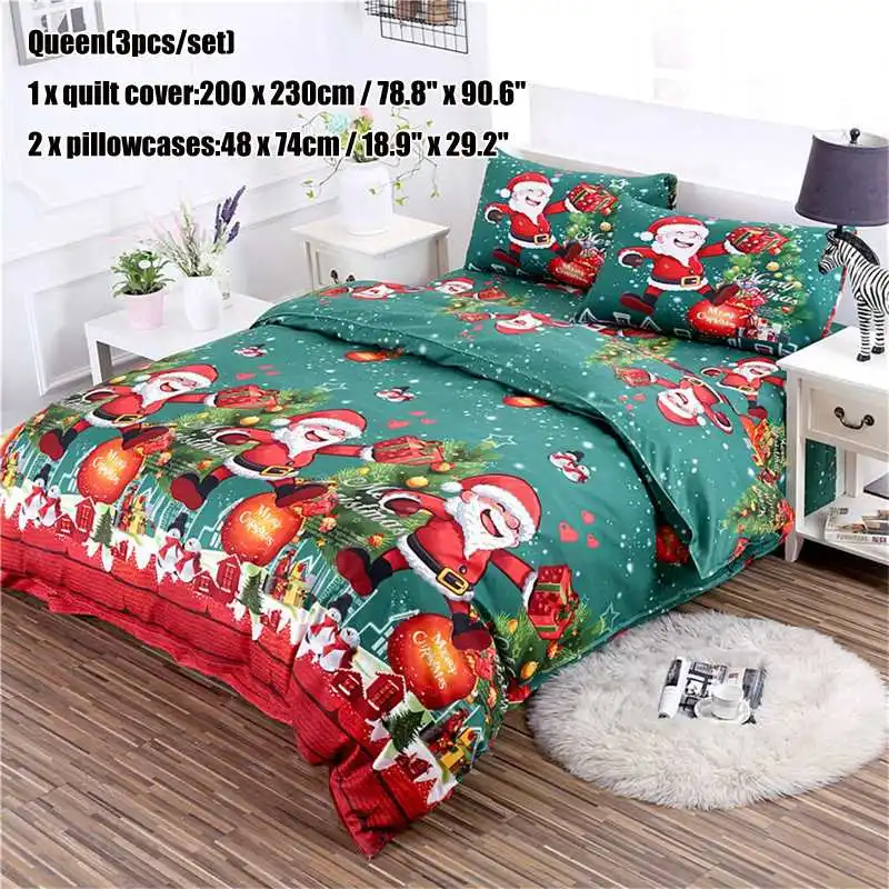150x200cm 3pcs Рождественское 3D постельное белье, пододеяльники, наволочки, Санта Клаус, рождественское одеяло, комплекты постельного белья, постельное белье - Цвет: 150x200cm 3pcs