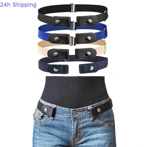 Cinturón elástico para mujer y hombre, cinturón invisible femenino/masculino, sin hebilla, elevado, sin problemas
