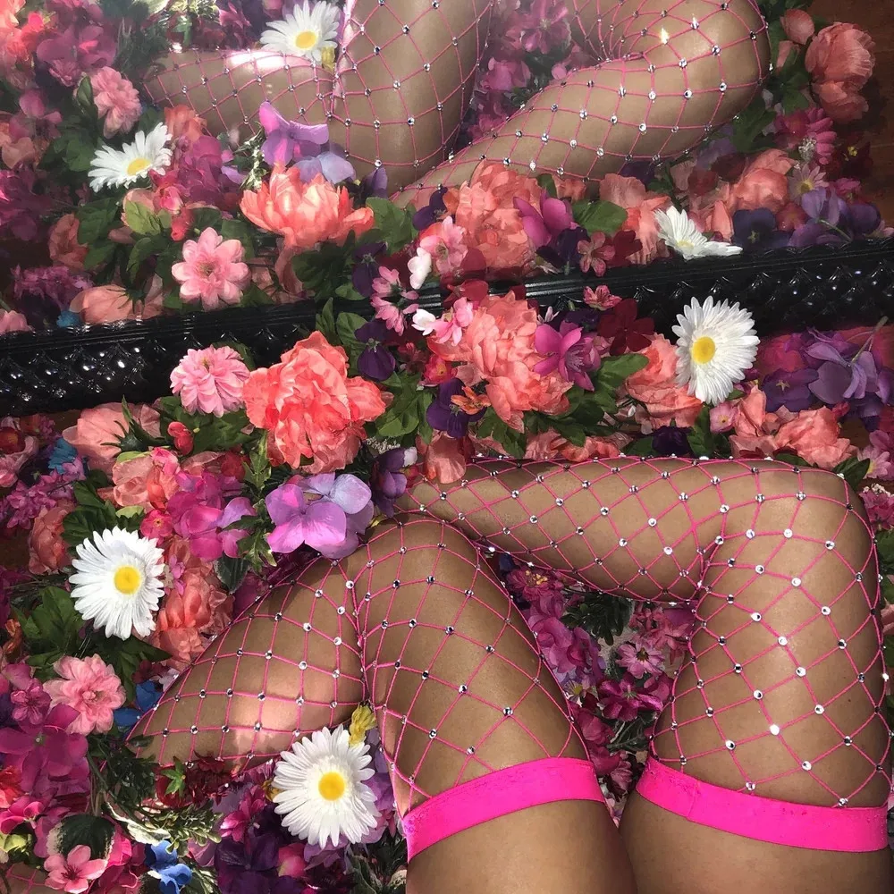 大网点钻高筒袜-玫红