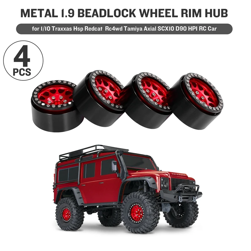 4 шт. Металл 1 9 Beadlock ступица обода колеса для 1/10 Traxxas Hsp Redcat Rc4Wd Tamiya Axial SCX10 D90 HPI RC