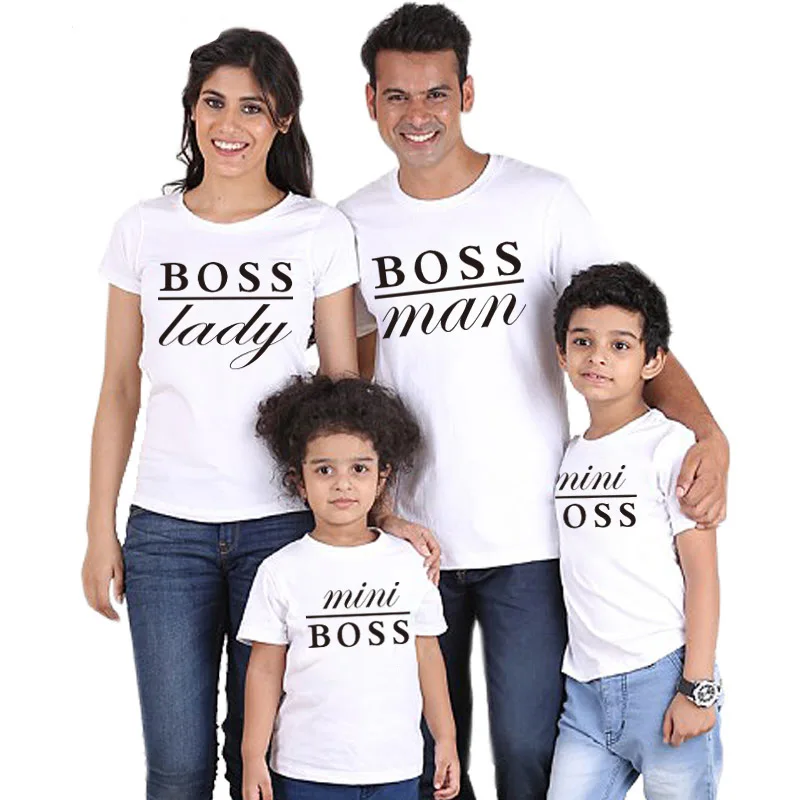 Семейные комплекты футболки мама и я daddys одежда для девочек boss Dad and son подходящие