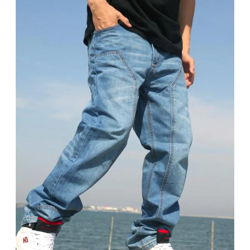 New plus size jeans men's hip hop 