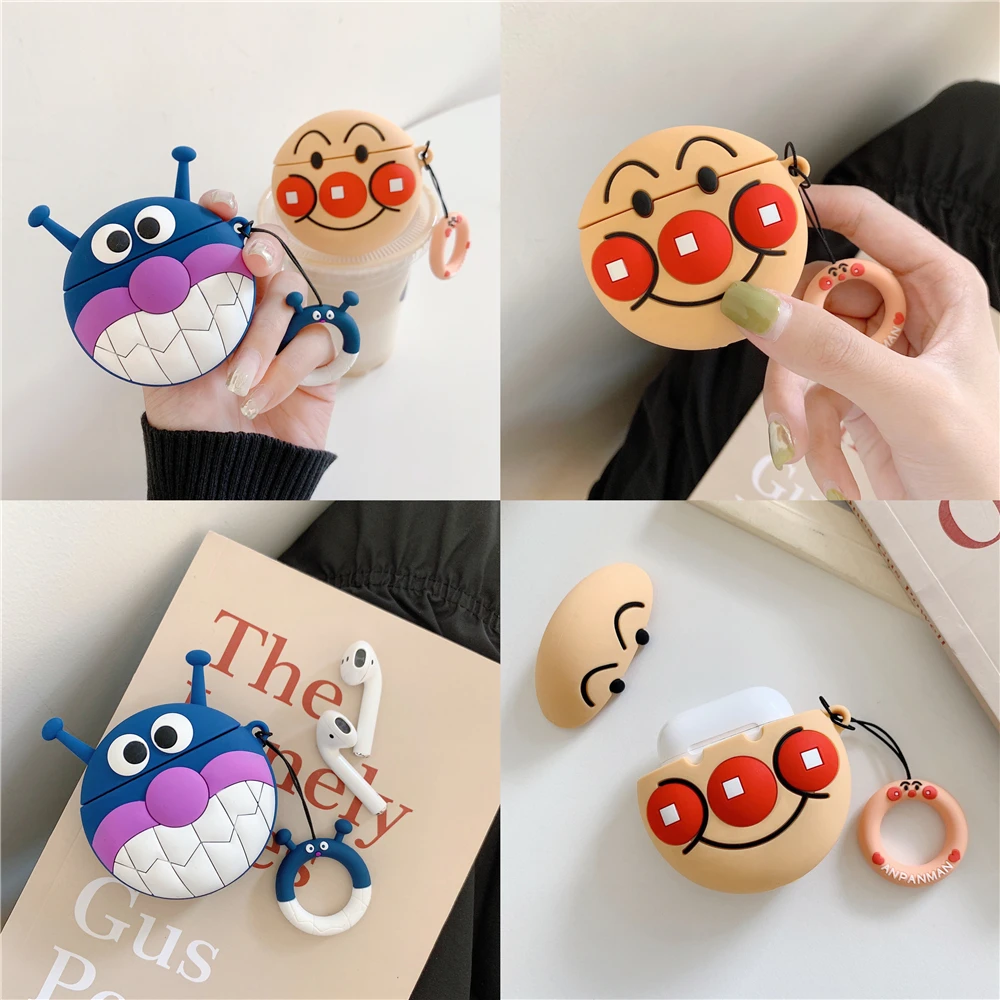Японский мультфильм Anpanman силиконовый чехол для Apple Airpods 1 2 INS милый аниме кольцо