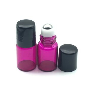 

1pcs 2ml Rose-red Refillable Roll on Glass Bottles for Essential Oils Roller Perfume Mini Roller Bottle Fast Shipping