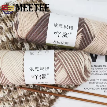 

Meetee 3pcs(1pc=100g) 8 Shares Milk Cotton Yarn Hand Knitted Scarf Hart Wool Line DIY Knitting Lovers Gift Cotton Yarn YA022