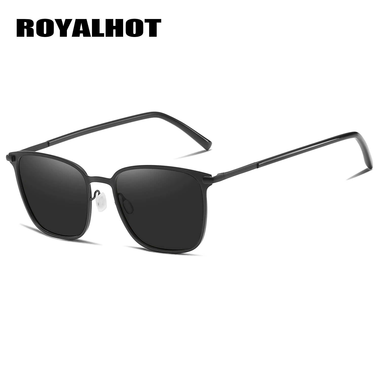 RoyalHot, мужские, женские, модные, сплав, квадратная оправа, солнцезащитные очки, для вождения, солнцезащитные очки, оттенки, Oculos masculino, мужские, 900120 - Цвет линз: Black Grey