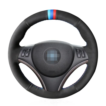

OLPAY DIY Black Suede Non-slip Car Steering Wheel Cover for BMW E90 320i 325i 330i 335i E87 120i 130i 120d Soft Comfortable
