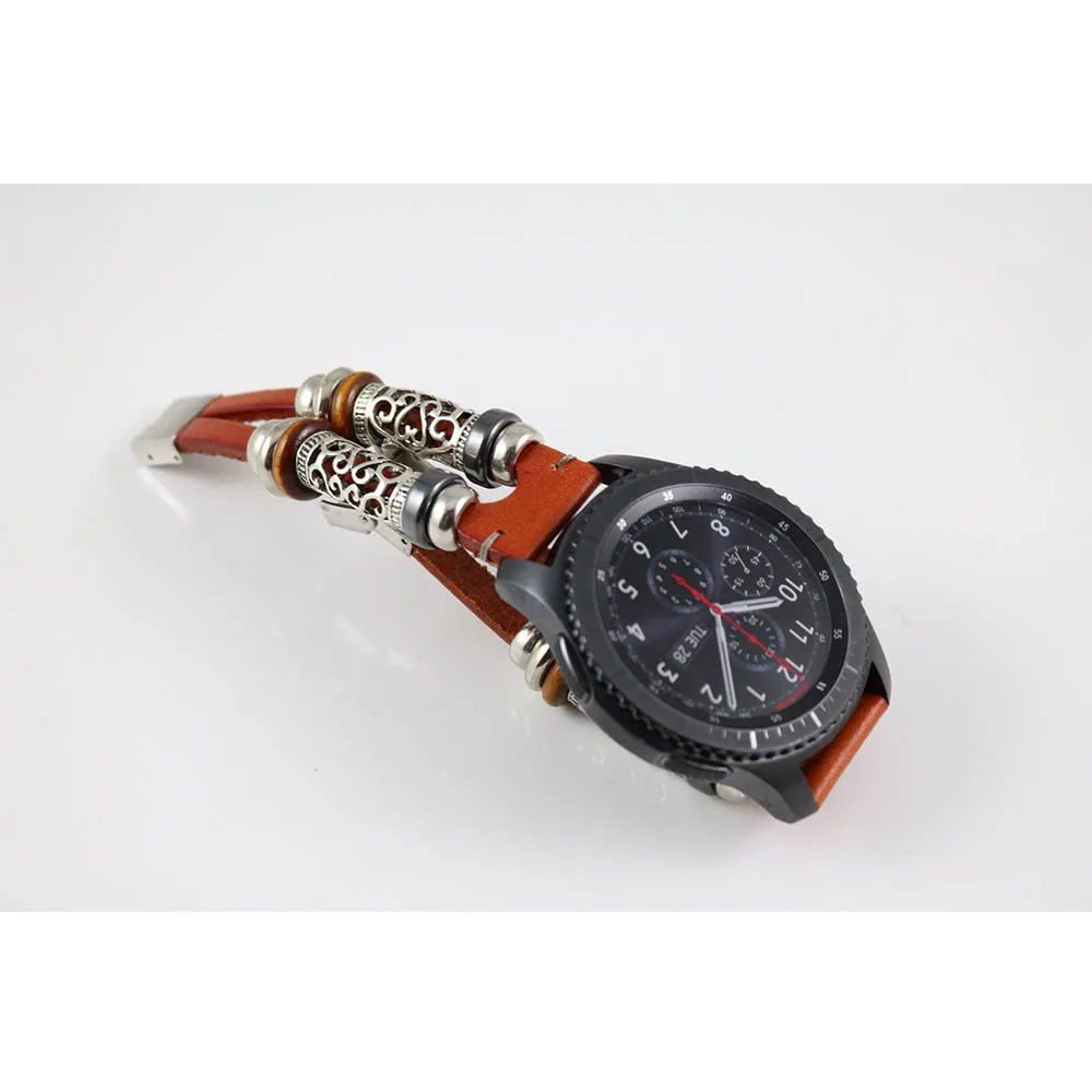 22 мм кожаный ремешок для часов samsung galaxy watch 46 мм gear S3 сменный ремешок для часов huawei GT браслет