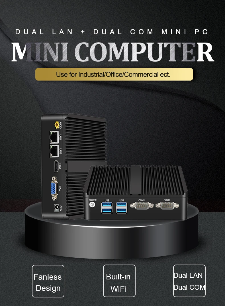 H6baaf1577a1d47b0b82f860d06429f818 BEBEPC Fanless Industrial Mini j6412 j4125 i5 4200U 5200U Dual LAN RS232 Win10/11 Pro Linux Ubuntu WIFI Desktop Computer Home pc