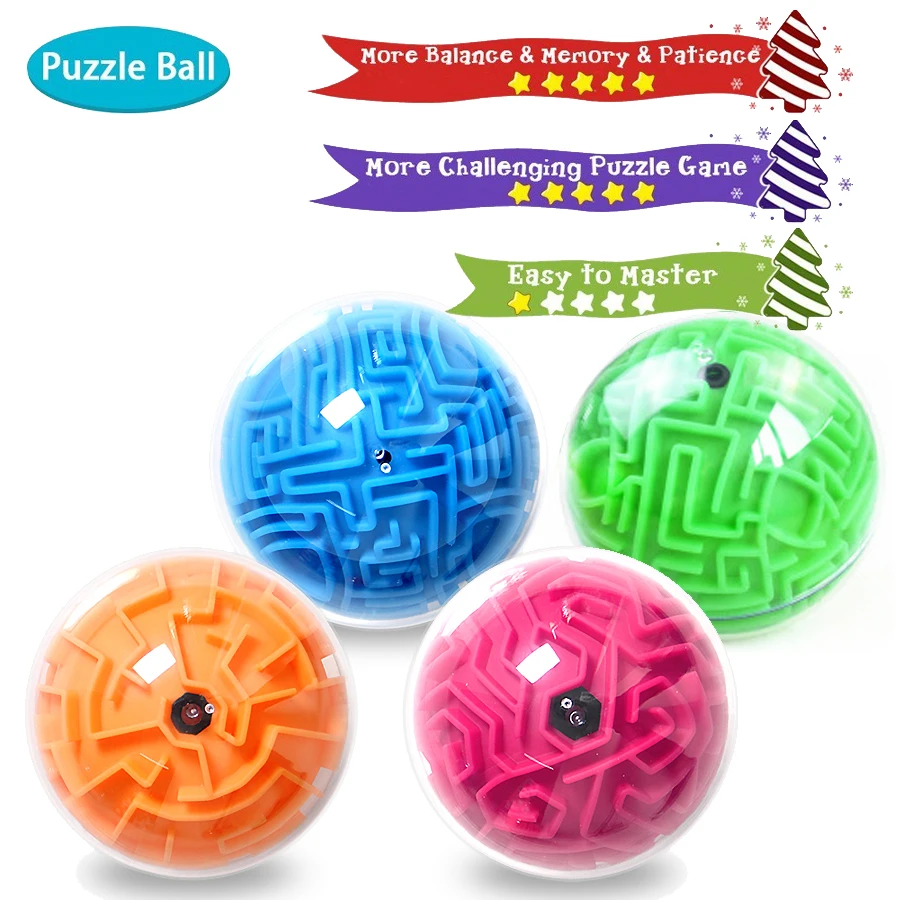 2x 3D Maze Ball Magic Ball Puzzle Brain Maze Game Kids Educational Toy 