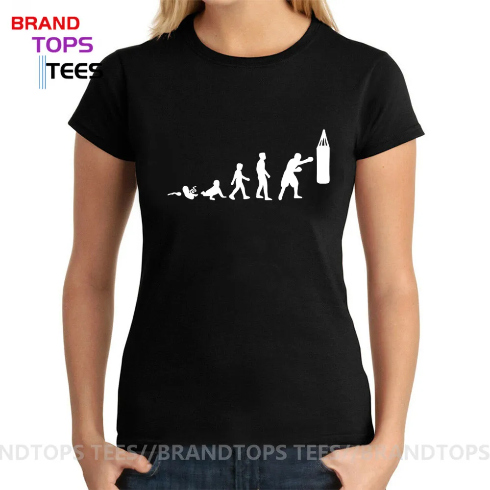 Box Evolution T Shirt Donna Divertente Evolution Of Boxing Fighter T-Shirt Classic Boxer Tshirt Summer Fashion Woman Urban Clothing