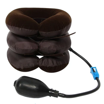 

Travel Office Three Floors Support Adjustable Home Portable Neck Relaxation Cervical Traction Soft Velvet Air Inflatable Pillow