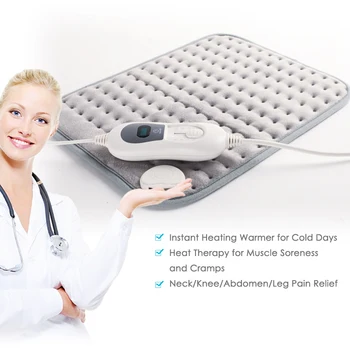 

220-240V 100W 40*30cm Electric Heating Pad Auto Switch Off for Abdomen Waist Back Pain Relief Warmer 3 Heat Controller EU Plug
