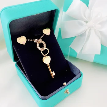 

Vnox romantic key love necklace for women gift stainless steel promise love token jewelry