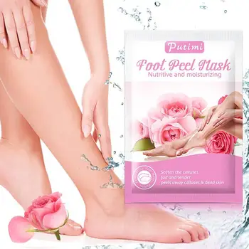 

Putimi 3pair Rose Whitening Foot Mask For Legs Care Pedicure Remove Skin Socks Peeling Patches Dead Exfoliating Feet Foot M C9J8
